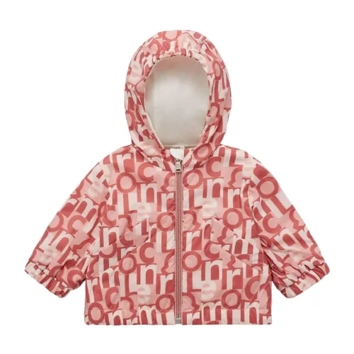 Moncler , Pink Windproof Kids Coat with Logo Print ,Multicolor female, Sizes: