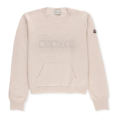 Moncler , Pink Wool Sweater for Girls ,Pink male, Sizes: