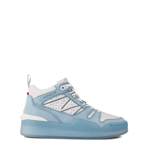 MONCLER Pivot Leather High Top Sneakers - Blue