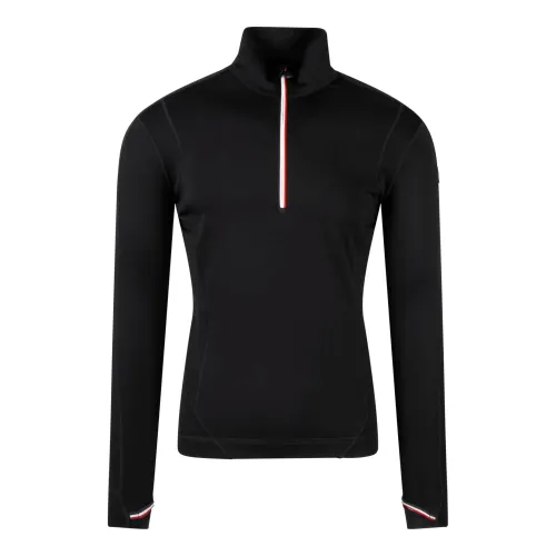 Moncler , Polartec Power Grid Polo Neck Sweater ,Black male, Sizes: