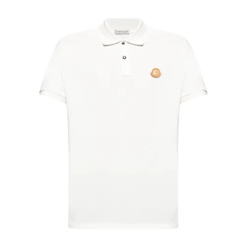 Moncler , Polo shirt with logo ,White male, Sizes: