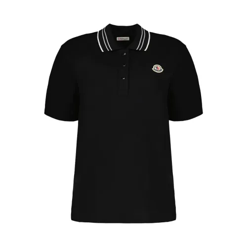 Moncler , Polo T-Shirt - Boxy Fit ,Black female, Sizes:
