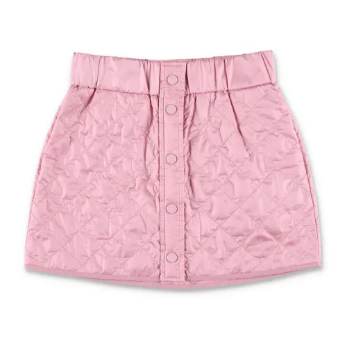 Moncler , Quilted Mini Skirt Pink Aw23 ,Pink female, Sizes: