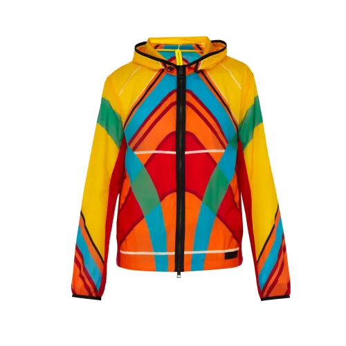 Moncler , Red Windbreaker Jacket for Men ,Multicolor male, Sizes: