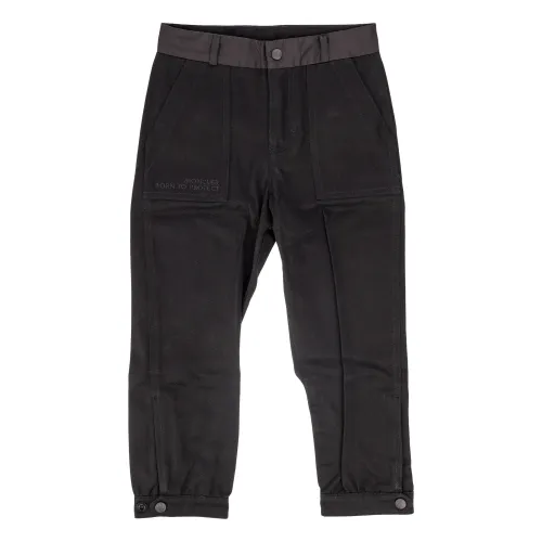 Moncler , Regular Fit Cold Weather Cotton Trousers ,Black male, Sizes: