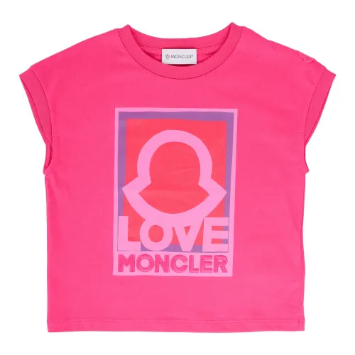 Moncler , Regular Fit Cotton T-Shirts ,Pink male, Sizes: