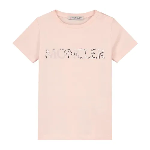 Moncler , Roze SS T-Shirt, H19518C000068790N ,Pink female, Sizes: