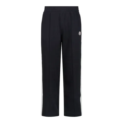 Moncler , Sport Pants with Side Bands ,Black female, Sizes: