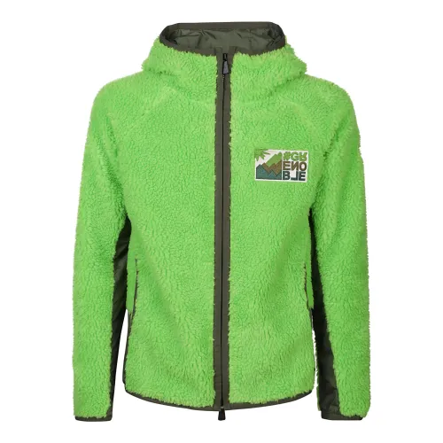 Moncler , Sporty Zip Up Cardigan ,Green male, Sizes: