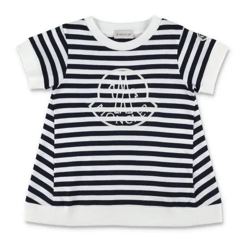 Moncler , Stripes T-Shirt White/Black ,Multicolor female, Sizes:
