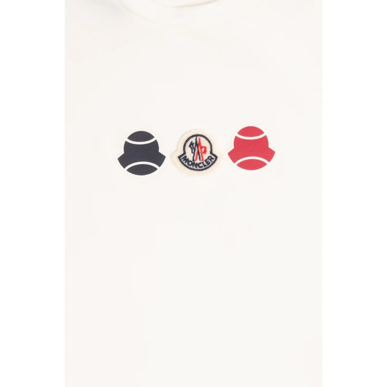Moncler , T-shirt with logo ,White unisex, Sizes: