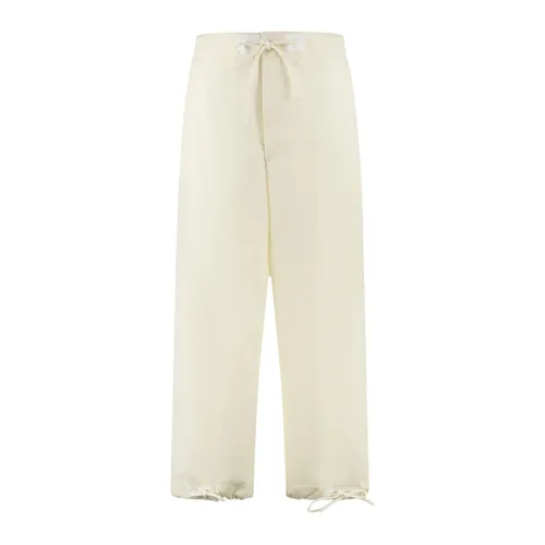 Moncler , Track Pants with Elasticated Waist and Ankle Strap ,Beige male, Sizes: