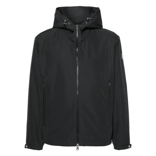 Moncler , Traversier Logo-Patch Jacket ,Black male, Sizes: