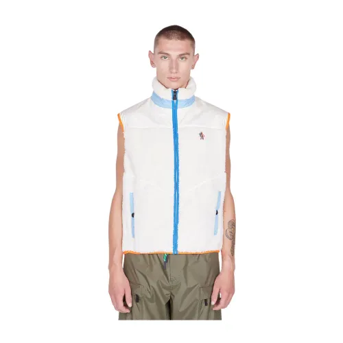 Moncler , Vintage Fleece Gilet Jacket ,White male, Sizes: