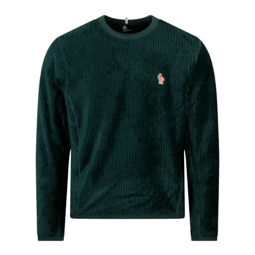 Moncler , Warm Fleece Sweatshirt ,Green male, Sizes: