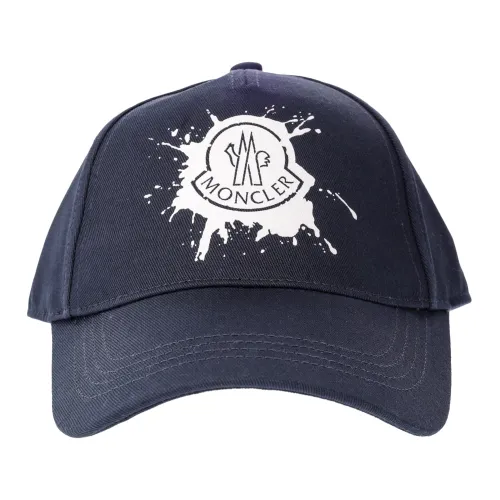 Moncler , Weatherproof Cotton Cap for Modern Men ,Blue male, Sizes: