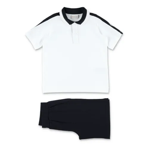 Moncler , White/Black Overall Set Tee Shorts ,Multicolor male, Sizes: