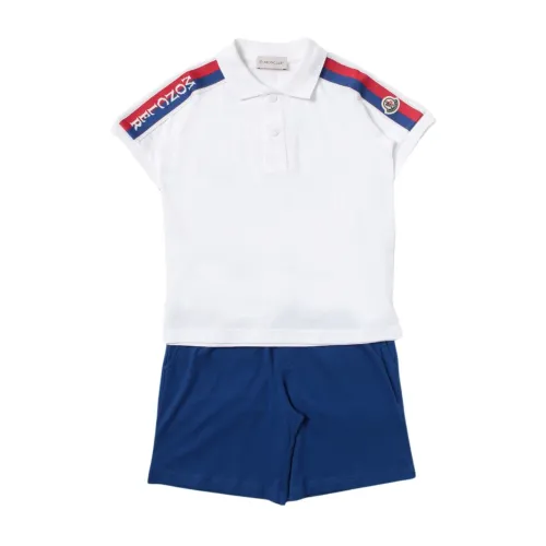 Moncler , White Kids Polo Dress with Logo ,White male, Sizes: