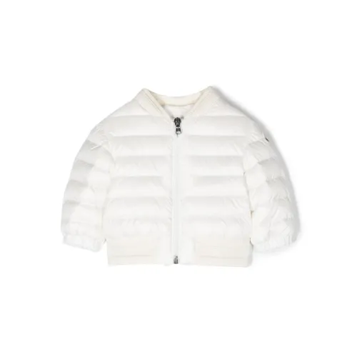 Moncler , White Quilted Padded Jacket with Logo Patch ,White female, Sizes: