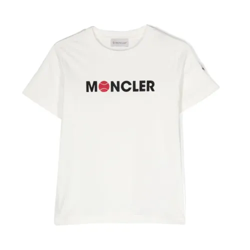 Moncler , White T-shirts and Polos ,White male, Sizes: