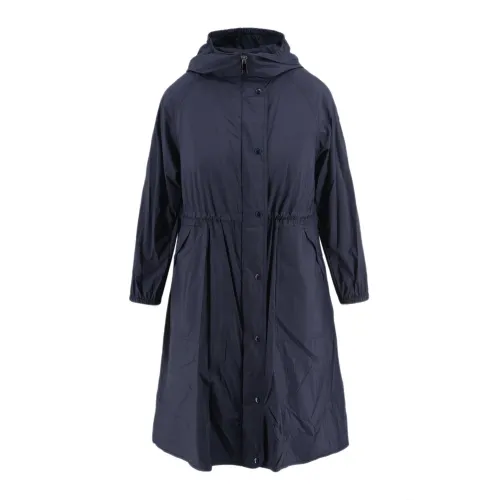 Moncler , Winter Jacket, Navy Blue, Long Sleeve, Double Zipper ,Blue female, Sizes: