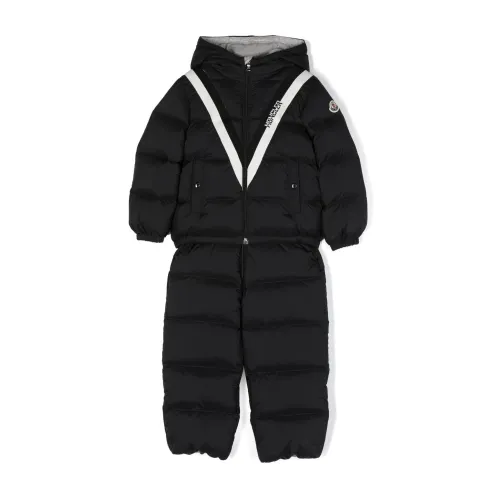 Moncler , Winter Set with Down Jacket and Dungarees ,Black unisex, Sizes: