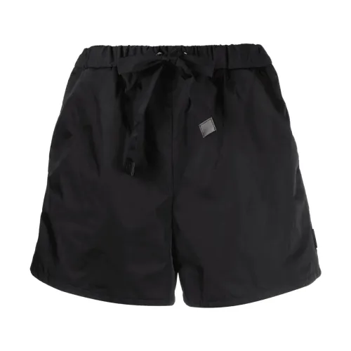 Moncler , Women's Drawstring Shorts, Black, Polyester ,Black female, Sizes: