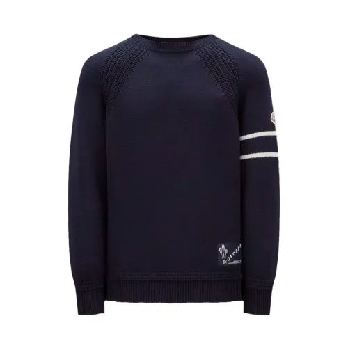 Moncler , Wool Knit Sweater ,Blue male, Sizes: