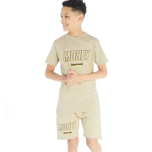 Money Boys Compound T-Shirt And Shorts Set Grey
