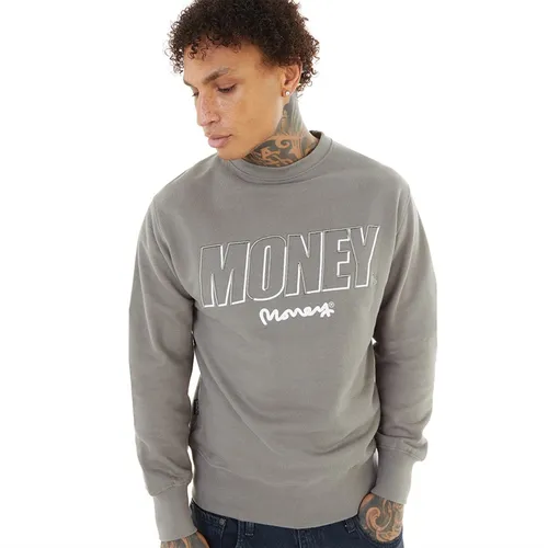 Money Mens Block Out Sweatshirt Steel Grey