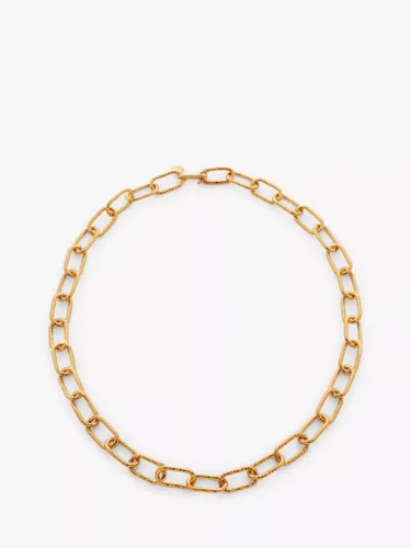 Monica Vinader Alta Textured Chunky Chain Necklace, Gold - Gold - Female