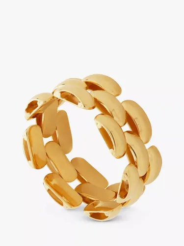 Monica Vinader Chain Ring, Gold - Gold - Female - Size: Large