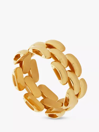 Monica Vinader Chain Ring, Gold - Gold - Female - Size: Small