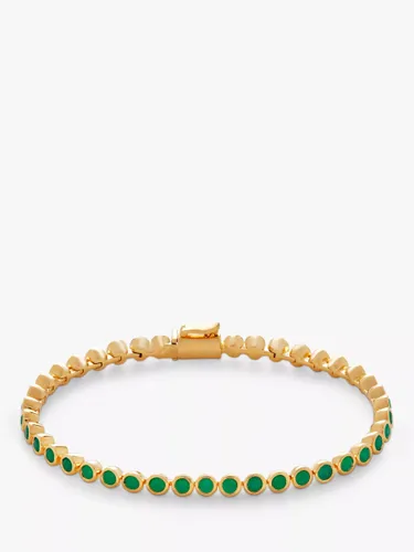 Monica Vinader Green Onyx Essential Tennis Bracelet, Gold - Gold - Female - Size: M