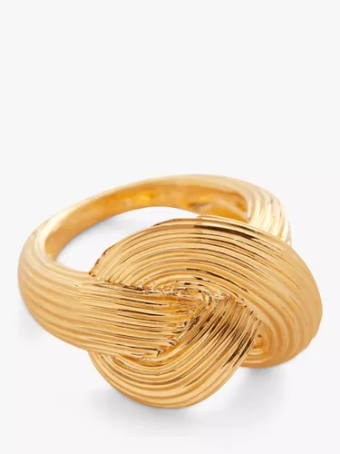 Monica Vinader Groove Collection Chunky Knot Ring, Gold - Gold - Female - Size: K