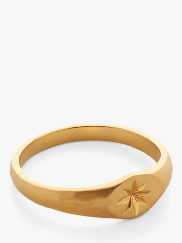 Monica Vinader Guiding Star Signet Ring, Gold - Gold - Female - Size: M