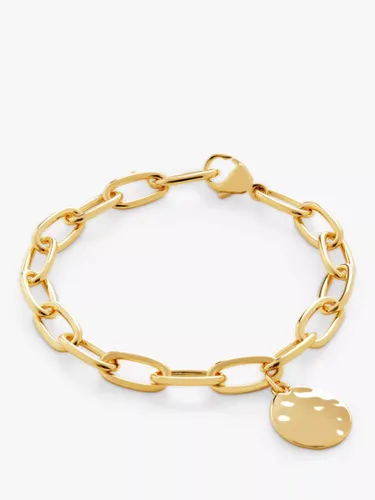 Monica Vinader ID Oval Charm Bracelet, Gold - Gold - Female - Size: S-M