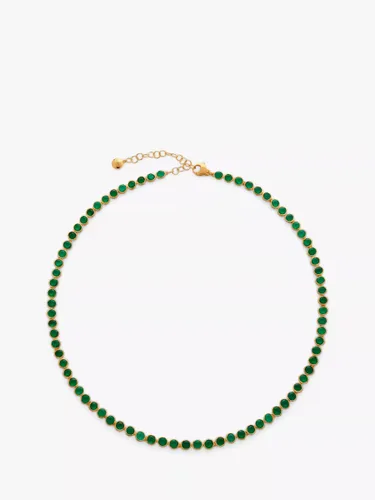 Monica Vinader & Kate Young Tennis Necklace, Gold - Gold/Green Onyx - Female