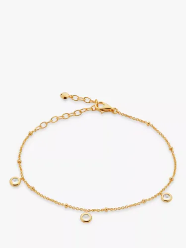 Monica Vinader Mini Gem Chain Bracelet, Gold/White Topaz - Gold/White Topaz - Female