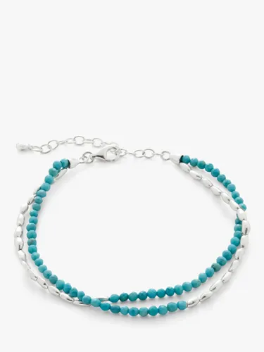 Monica Vinader Mini Nugget Gemstone Beaded Bracelet - Turquoise/Silver - Female