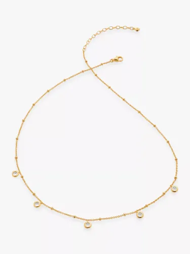 Monica Vinader Mini White Topaz Collar Chain Necklace, Gold - Gold - Female