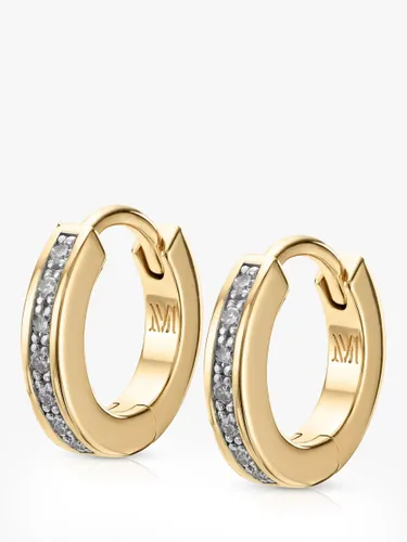 Monica Vinader Skinny Diamond Huggie Hoop Earrings - Gold - Female