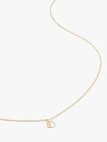 Monica Vinader Yellow Gold Small Initial Pendant Necklace, Gold - Gold - Female - Size: D