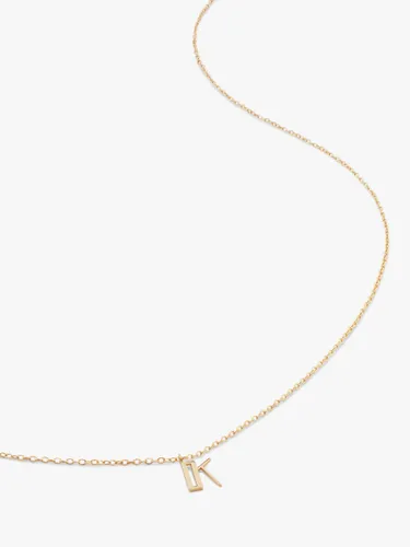 Monica Vinader Yellow Gold Small Initial Pendant Necklace, Gold - Gold - Female - Size: K