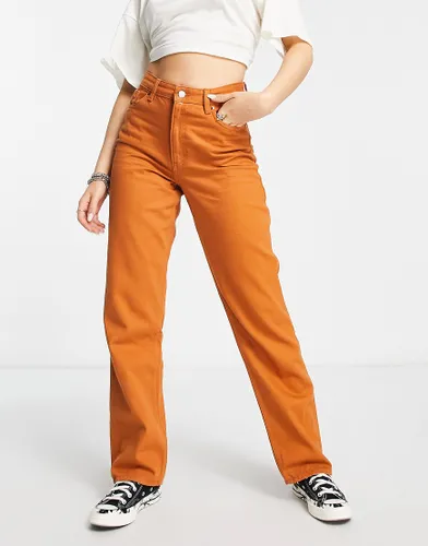 Monki Taiki straight leg jeans in rust-Orange