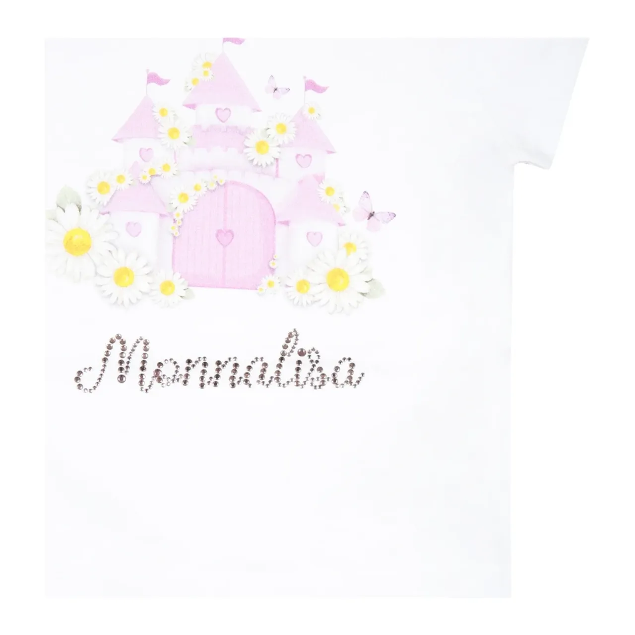Monnalisa , 39C614 3003 0099 Short Sleeves T-Shirts ,White female, Sizes: