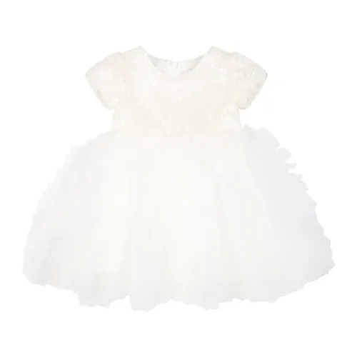 Monnalisa , 73C900 T9945 001A Elegant Dresses ,White female, Sizes:
