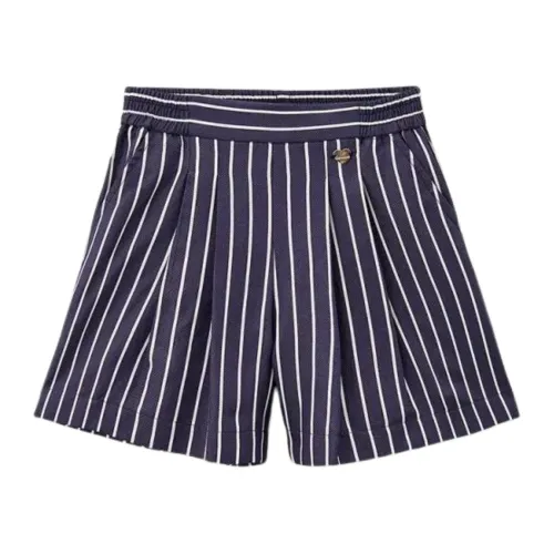 Monnalisa , Blue Striped Kids Shorts ,Blue female, Sizes:
