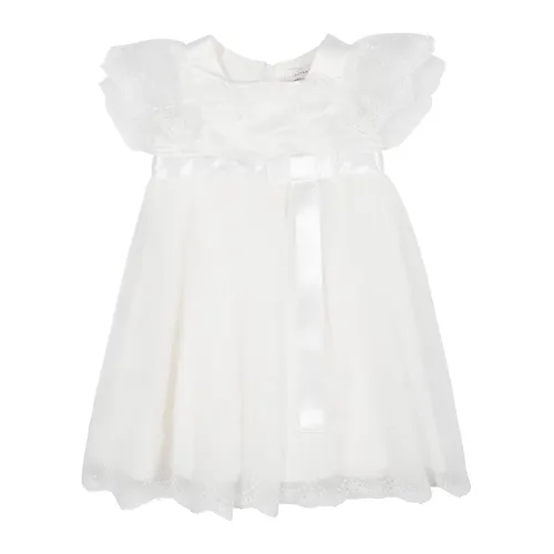 Monnalisa , Elegant White Tulle Dress ,White female, Sizes:
