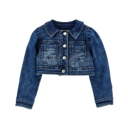 Monnalisa , Fun Embroidered Denim Jacket ,Blue female, Sizes: